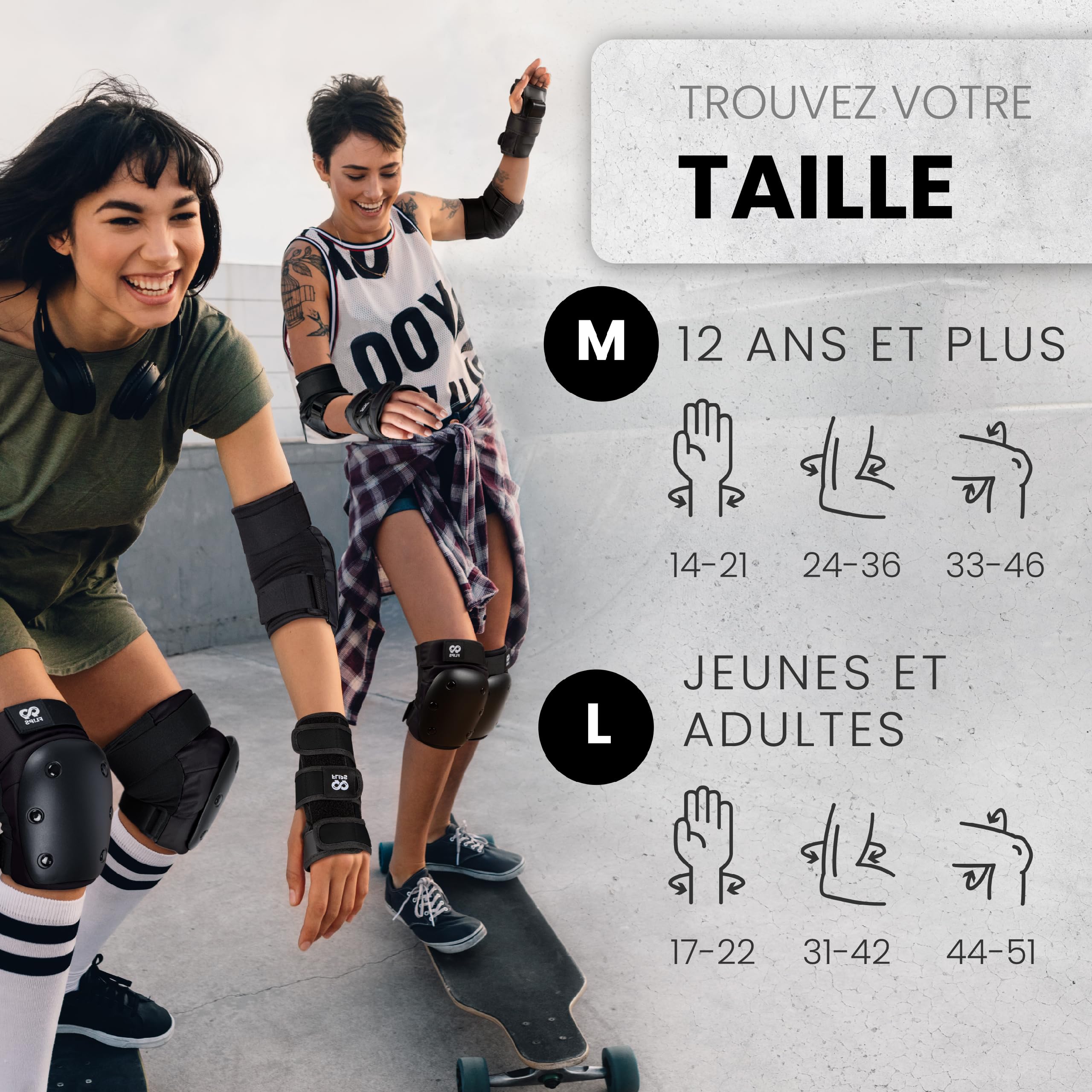 Protection Roller Adulte et Adolescent 6 pièces Genouillère Coudière Skate Inline