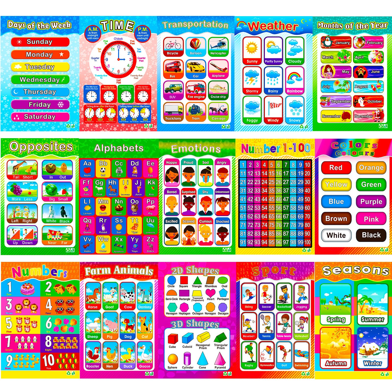 Buy FYYZY Educational s for Toddler and Preschool Kids Classroom ...