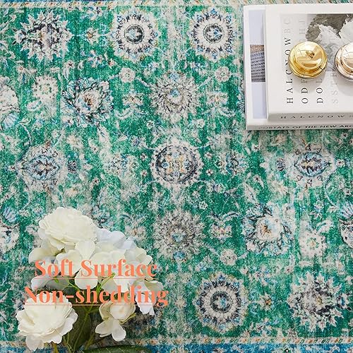 Miniatura 4 de Floralux Tapete de pasillo tribal marroquí, 2 pies 6 pulgadas x 8 pies, antideslizante, lavable a máquina, tapete suave para dormitorio