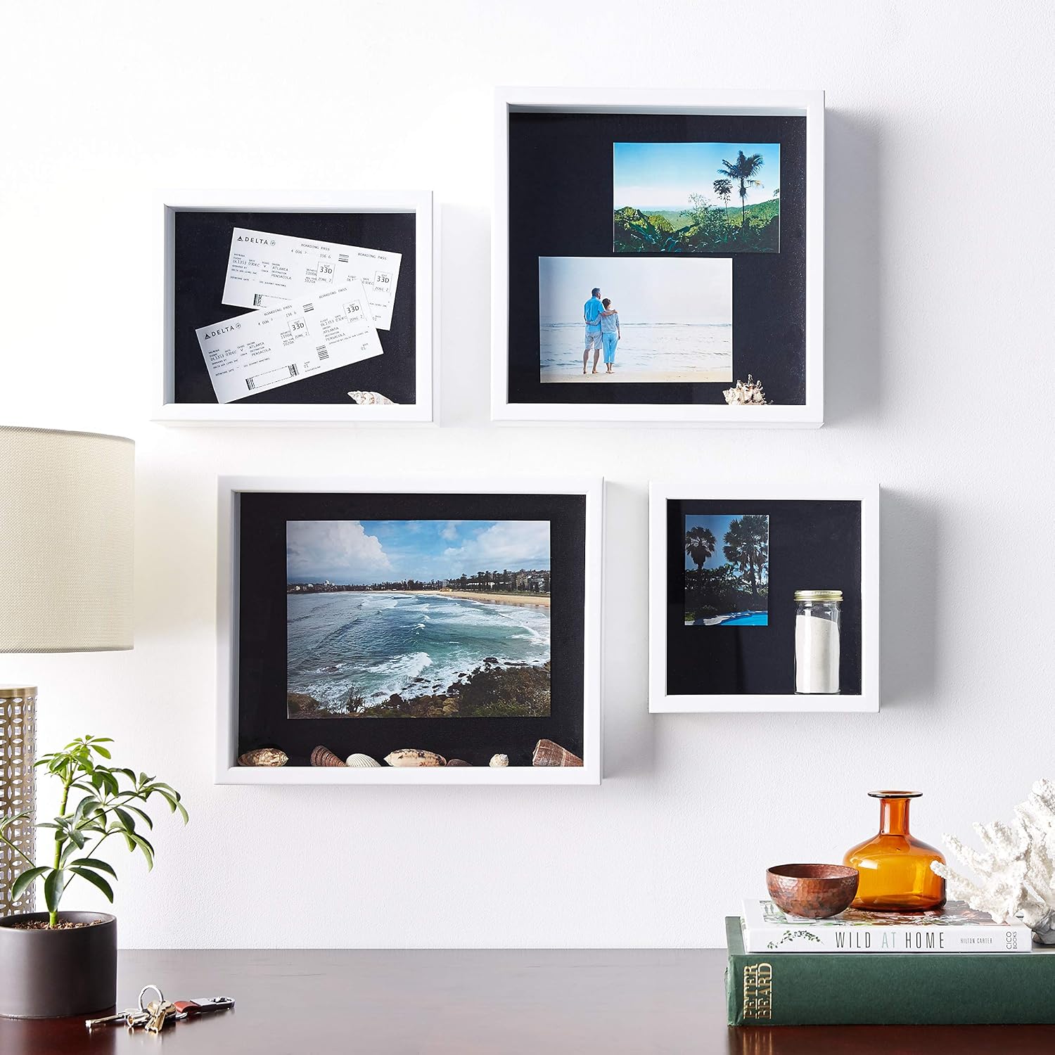 Lawrence Frames 790212 White Wood Shadow Box Picture Frame, 12 by 12-Inch