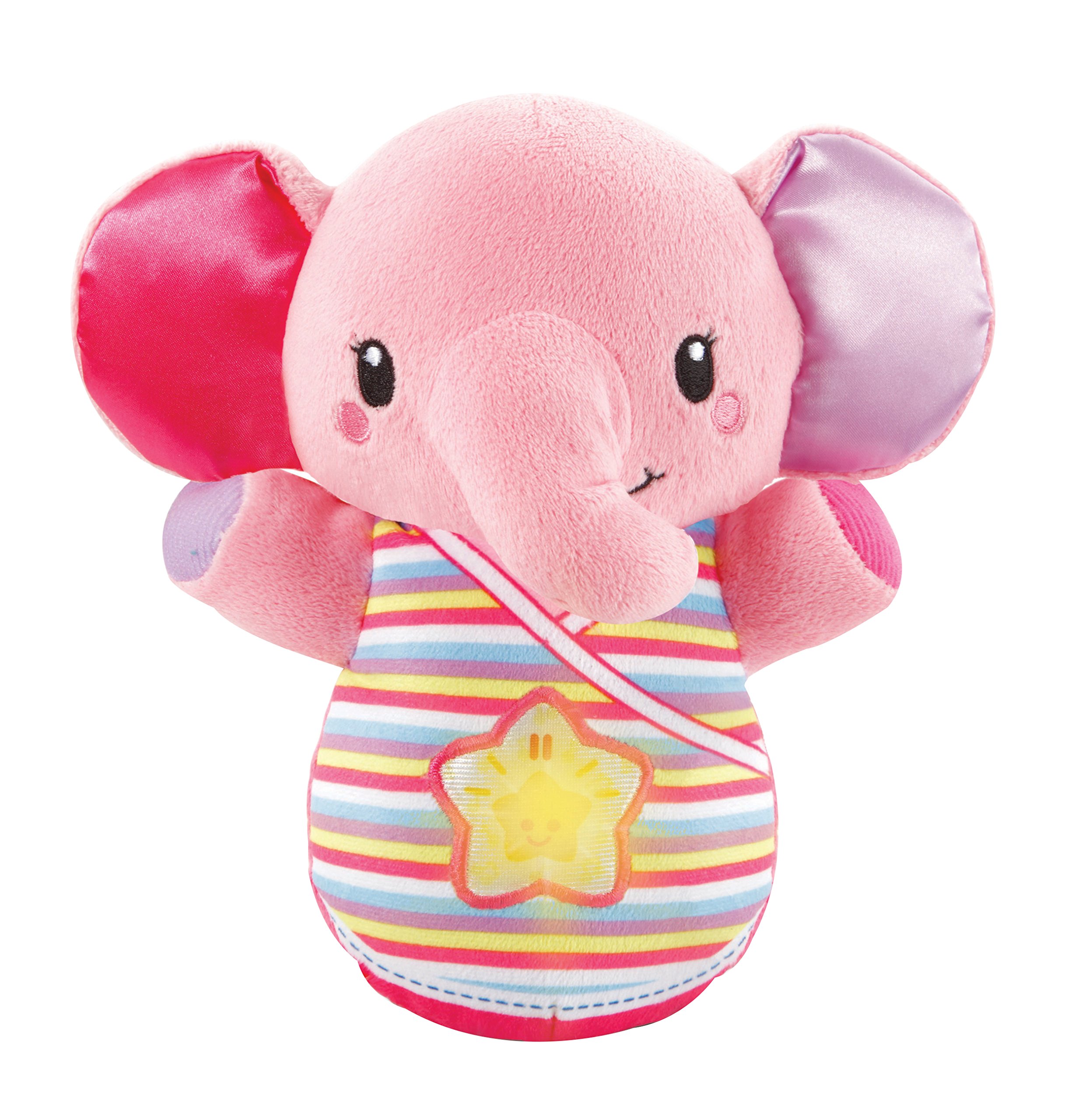 VTech - Éléphanteau Dodo Rose, Peluche Éléphant Bébé Interactive et Apaisante, Veilleuse Musicale Nomade, Berceuses et Sons de l