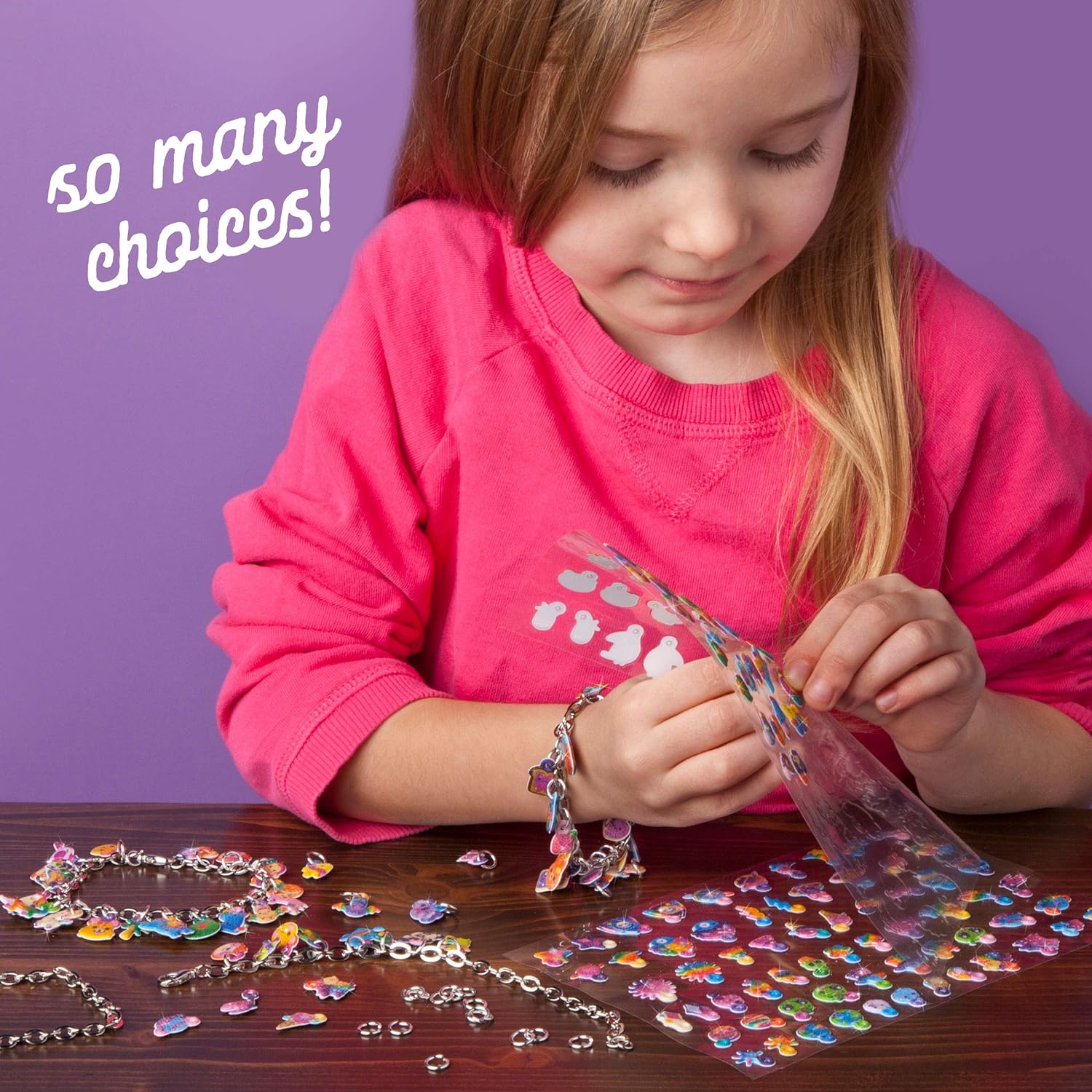 Craft-tastic – DIY Sparkle Charm Bracelets – Design 4 Easy-to-Make Customizable Bracelets with 246 Colorful & Sparkly Puffy Stickers – Creative Arts & Crafts Gift – Fun Jewelry Making Set for Kids : Toys & Games