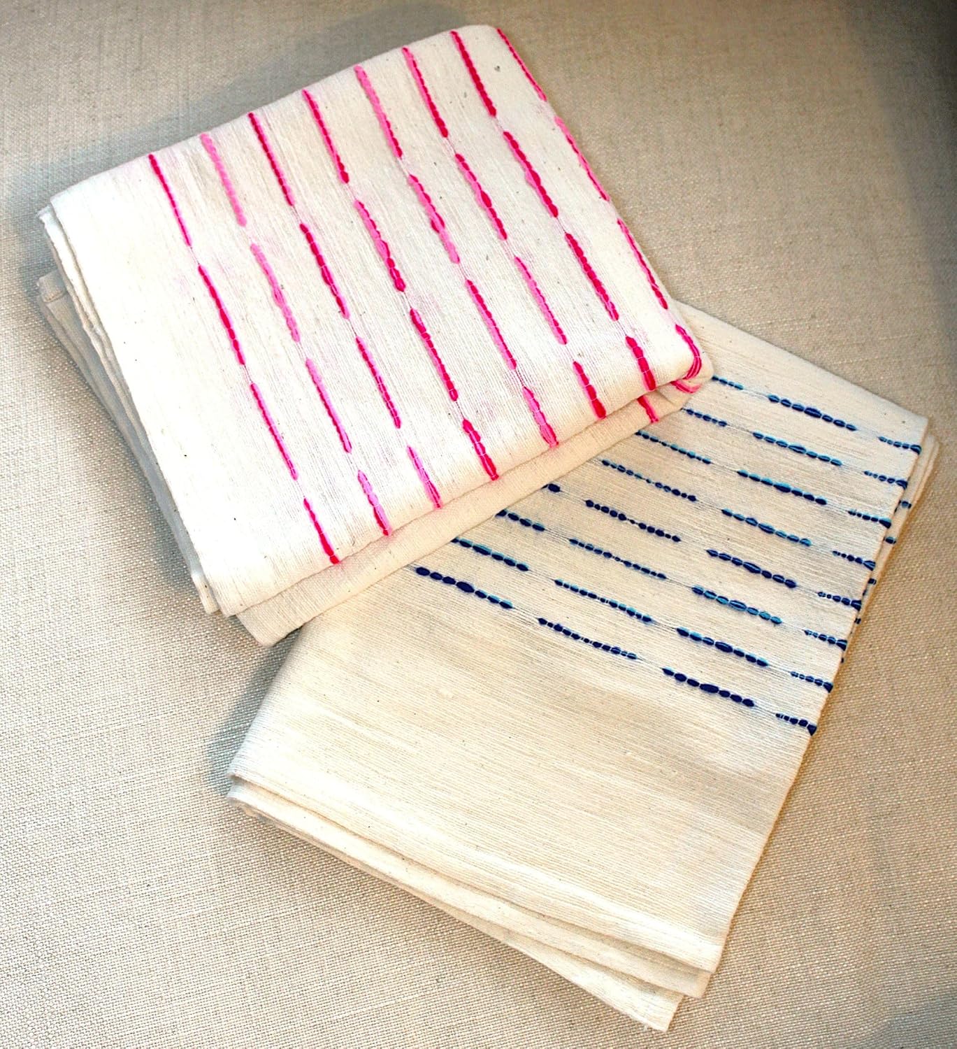 Handwoven Baby Blanket, 100% Cotton Soft Newborn Throw, Lightweight Ethiopian Artisan Blanket, (38” x 34”) (Soft Pink Stripe)