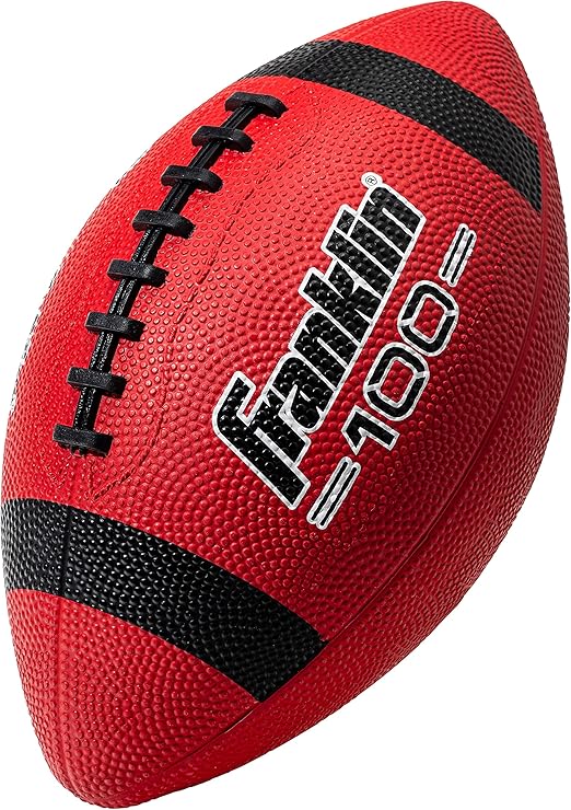 Franklin Sports Kids Junior Grip-Rite Youth Junior Size Rubber Footballs - Peewee Kids Durable Outdoor Footballs - Single & Bulk Packs Available