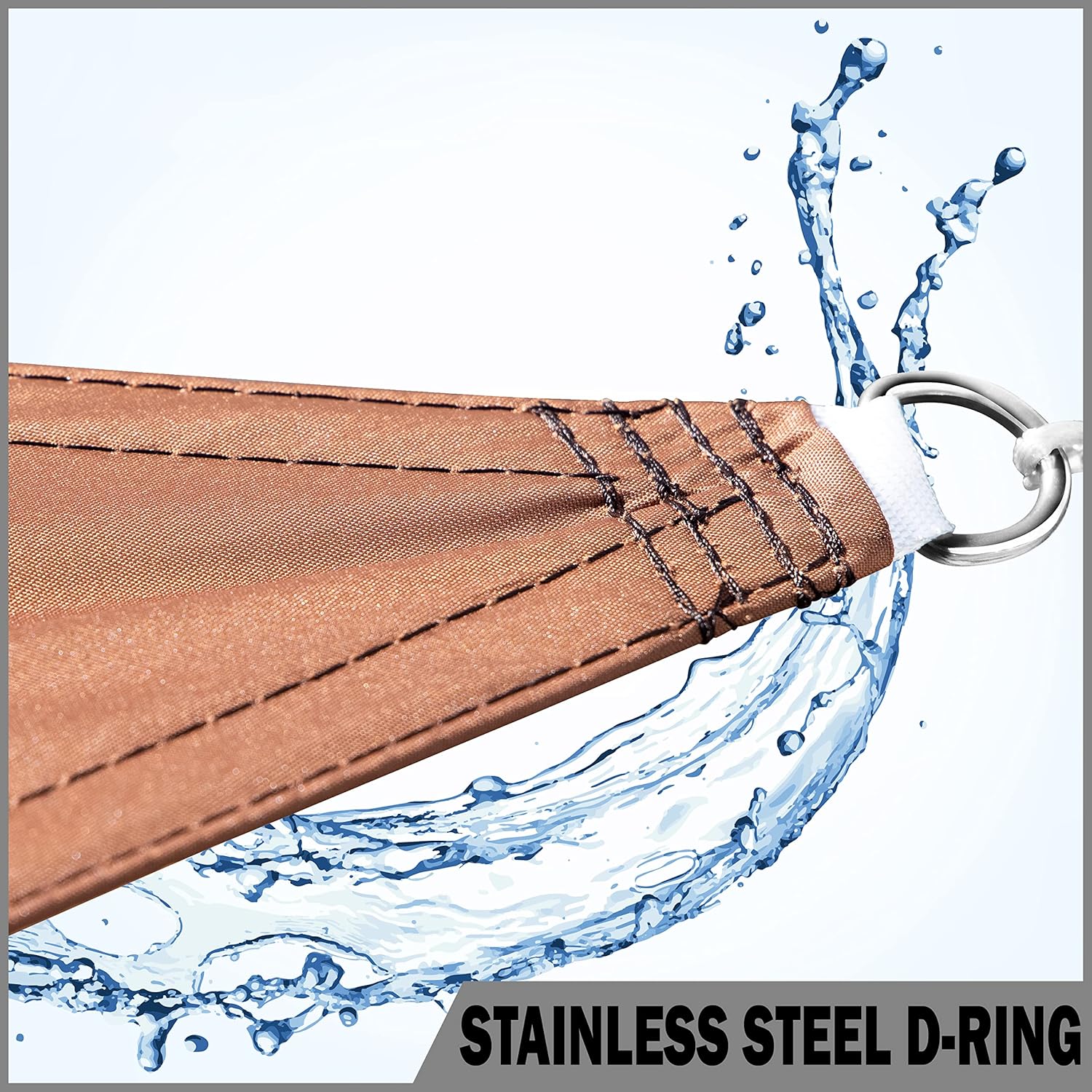 ShadeMart 7' x 12' Brwon Waterproof Shade Sail Rectangle Sun Shade Sail 95% UV Resistant Canopy Awning Shelter Custom Size Sunshade for Backyard Patio Deck Balcony Pergola Garden