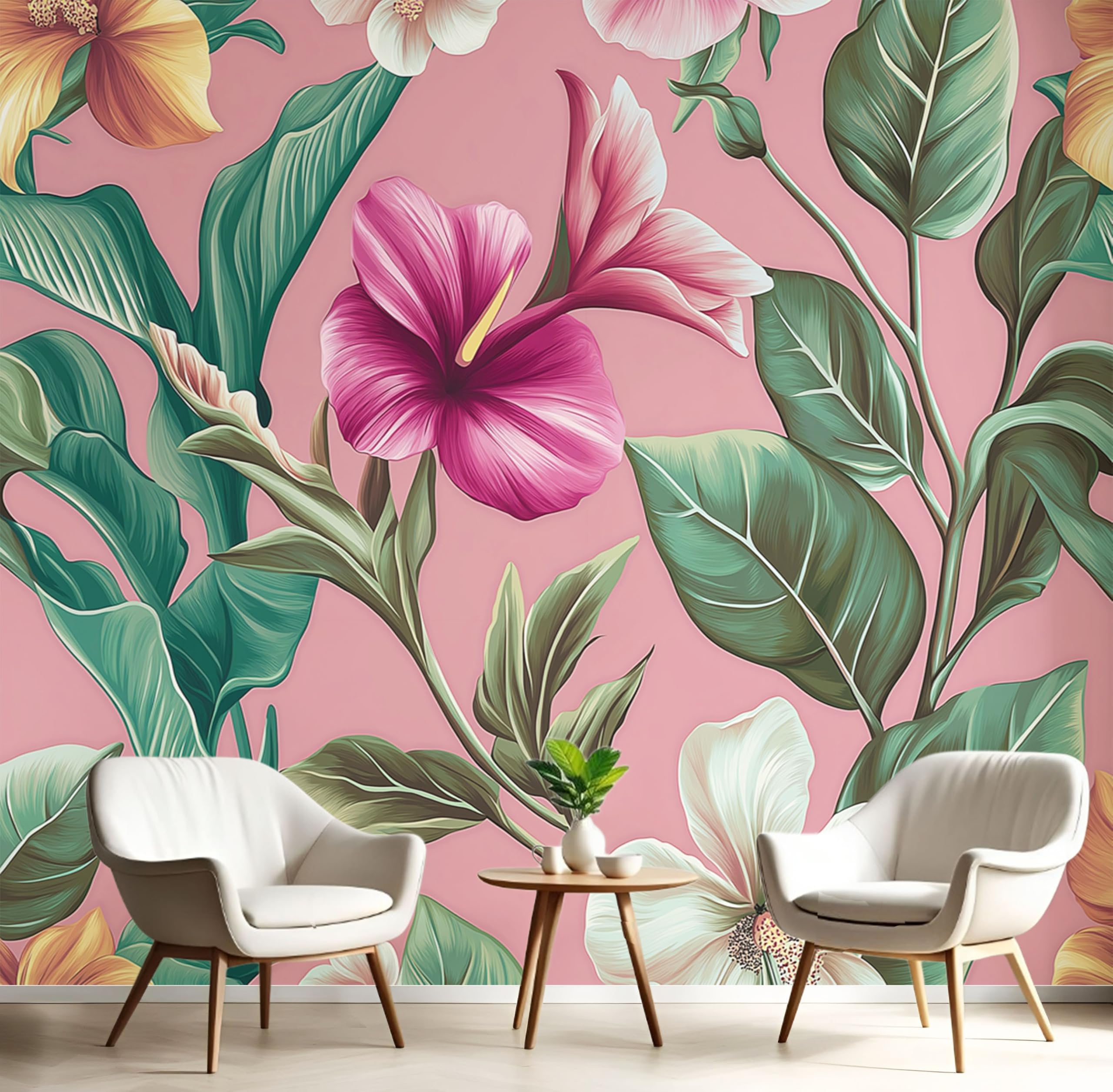 Papier peint exotique tropical oiseau de paradis pour une chambre artistique