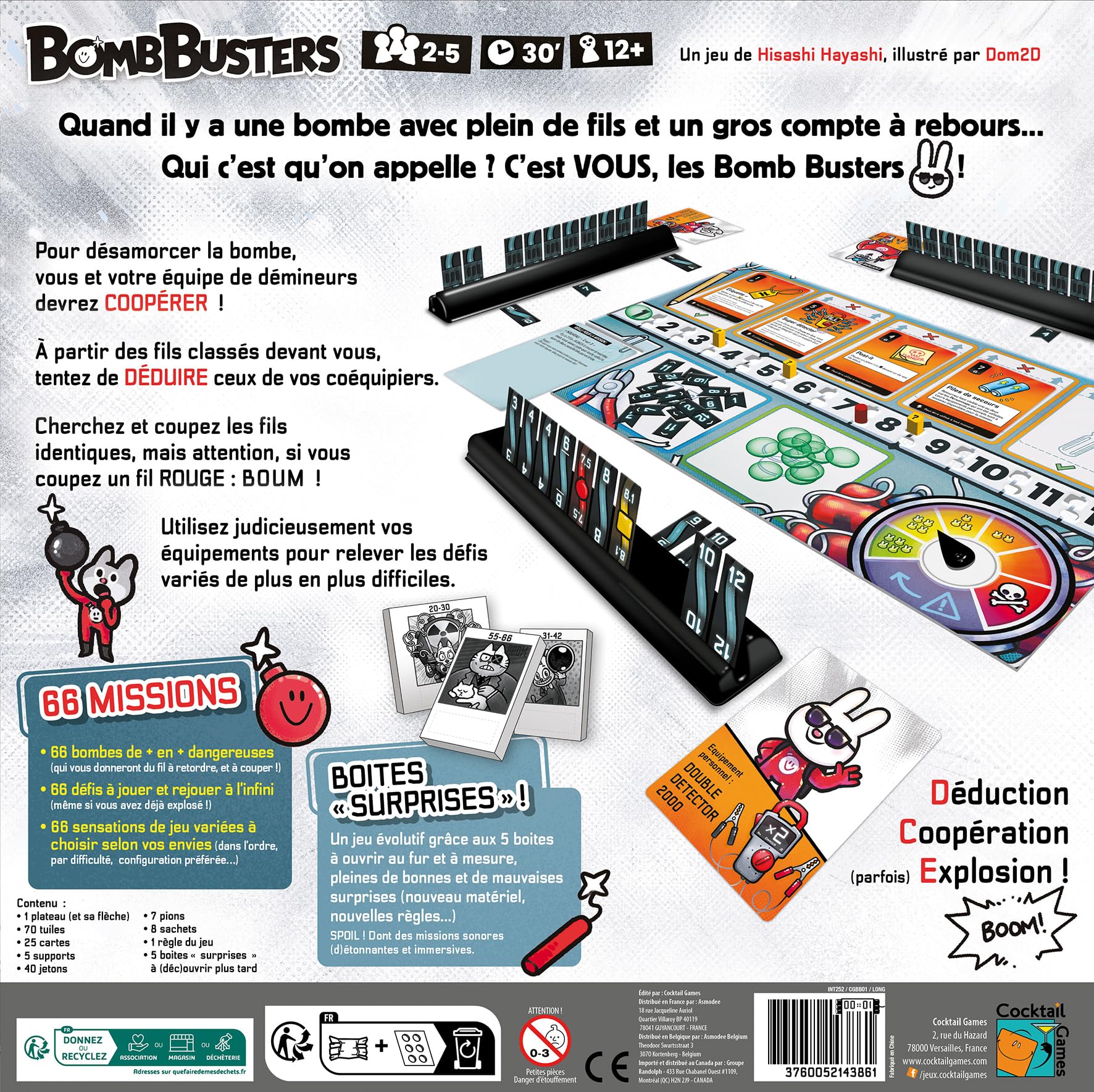 Asmodee | Bomb Busters | Francese | Cocktail Games | 12+ | 2-5 giocatori | 30-60 minuti | Gioco di famiglia | Gioco di Società Cooperativa | Adulti & Bambini | Disinnescare la Bomba in Squadra