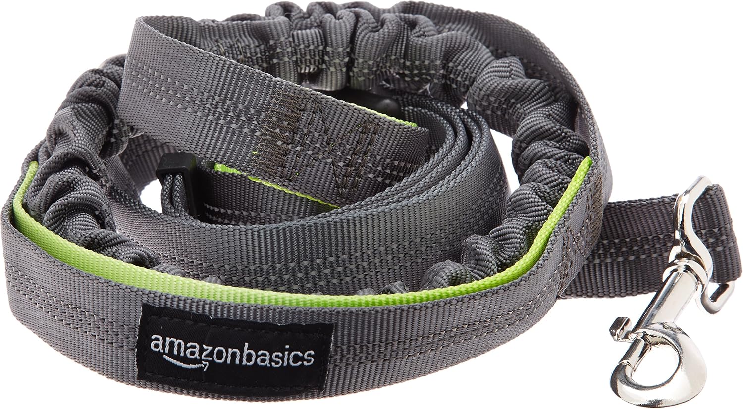 Amazon Basics Hands-Free Bungee Dog Leash, 4-Foot, Green