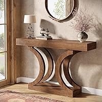 Vista 3 de Tribesigns 43.31-Inch Farmhouse Console Table for Entryway, Unique Narrow Sofa Table Behind The Couch with Curved Legs for Living Room, Hallway
