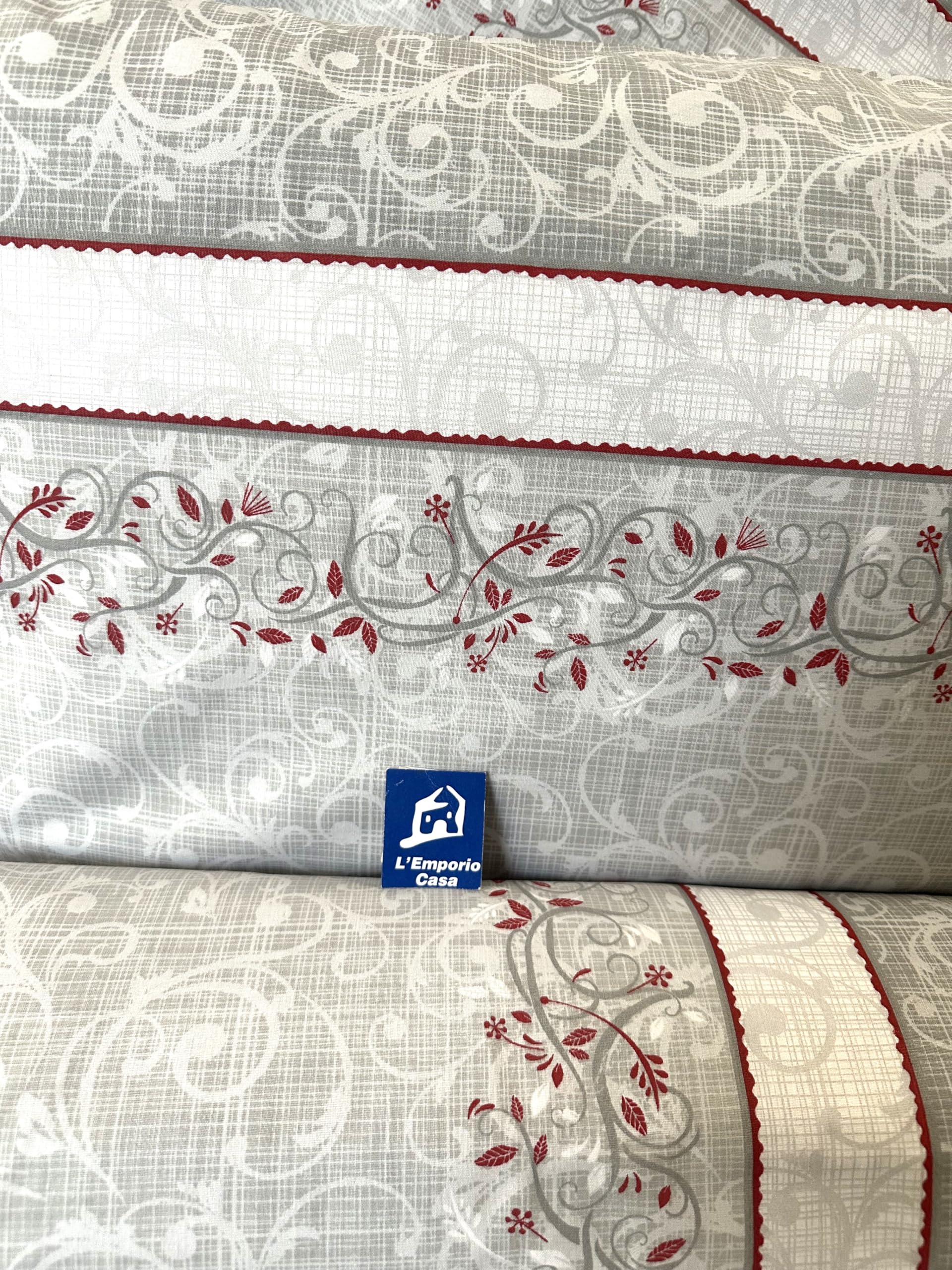 L'Emporio Casa Set Completo Lenzuola Matrimoniale Chloè, 100% Cotone Italiano, Effetto Setato (Drappo Grigio)