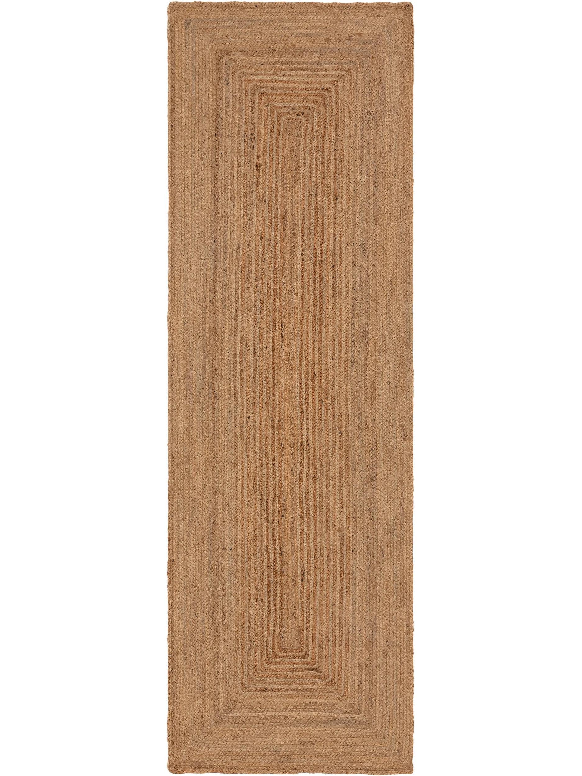 benuta Pure Jute Teppich Jutta - Natur 70x200 cm - Handgewebter Wohnzimmerteppich - Natürliches Boho Design - Für Fußbodenheizung geeignet