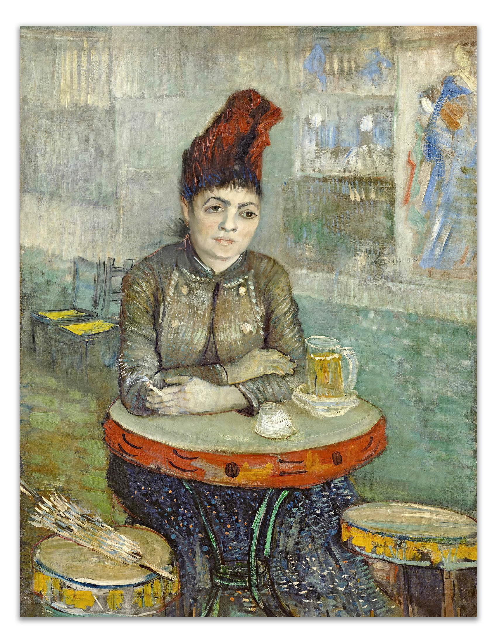 Agostina Segatori Sitting in the Café du Tambourin 1887 VINCENT VAN GOPH Painting -Unframed- Premium Print (22x17")