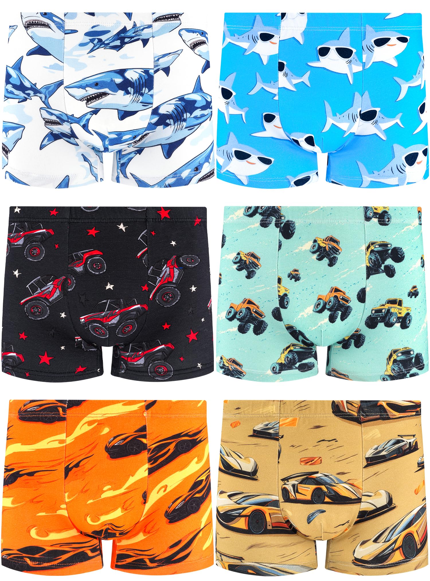 BliBliTaTa Jungen Boxershorts, Weiche & Nahtlose Baumwoll-Unterhosen, Atmungsaktiv-Bequem Für Kleinkinder & Kinder, 6er Pack
