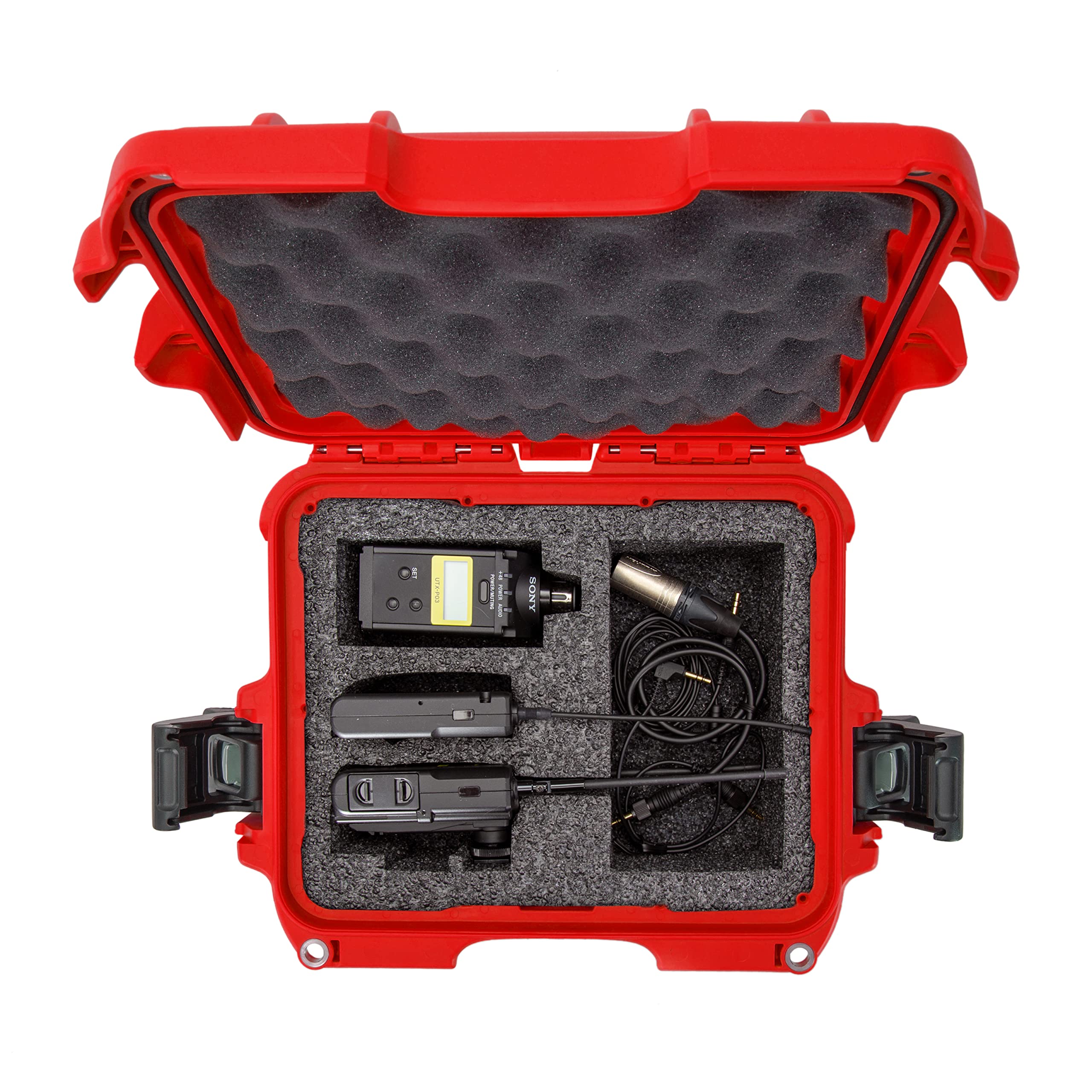 Nanuk 905 wasserdichte Hartschale mit Schaumstoffeinlage für Sennheiser EW/Sony UWP/Senal Mikrofon Set – Rot