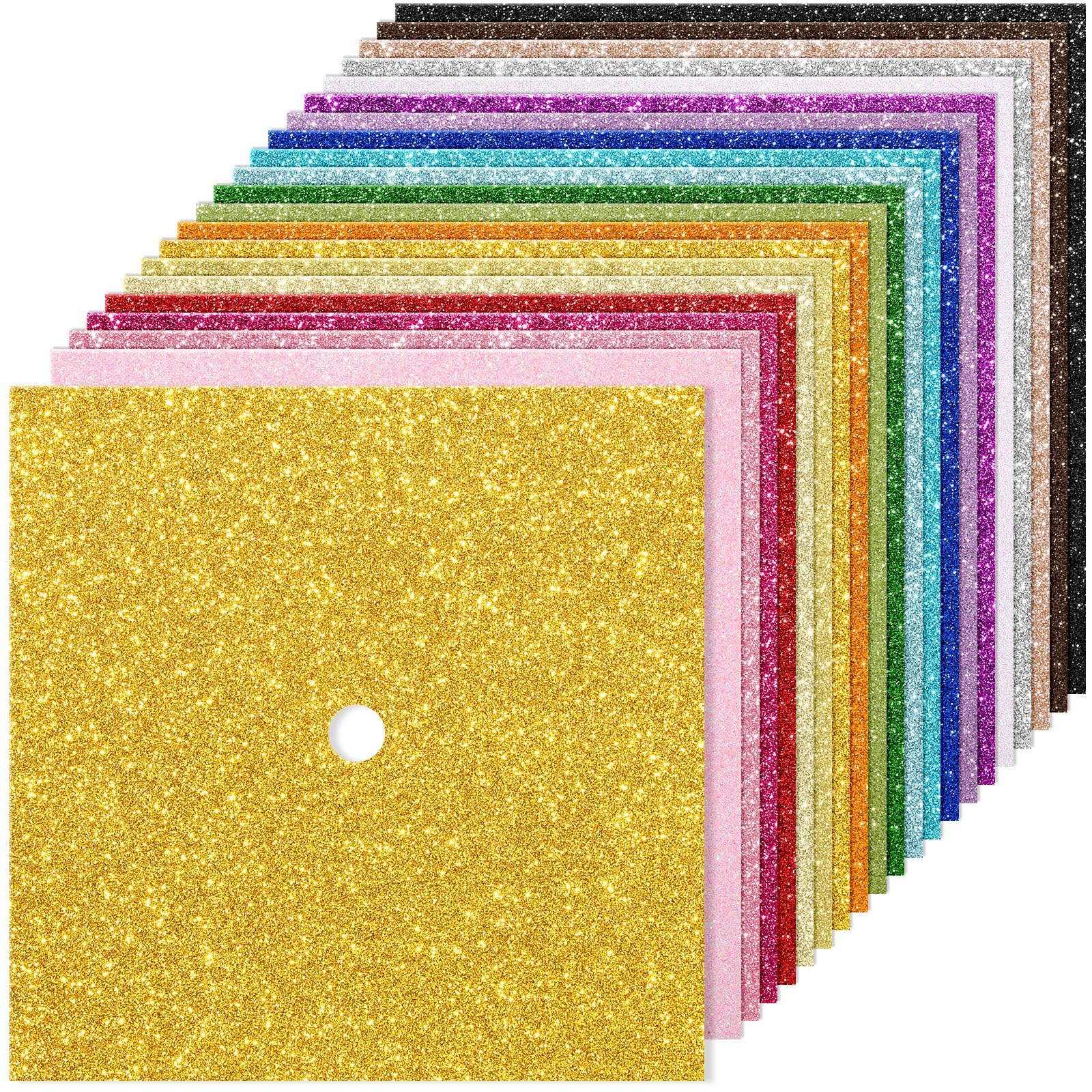 Photo 1 of 12 x 12 Inch Double Side Glitter Cardstock Paper 100LB Heavy weight No Shred Glitter Colored Card Stock for Card Making 30 Colors