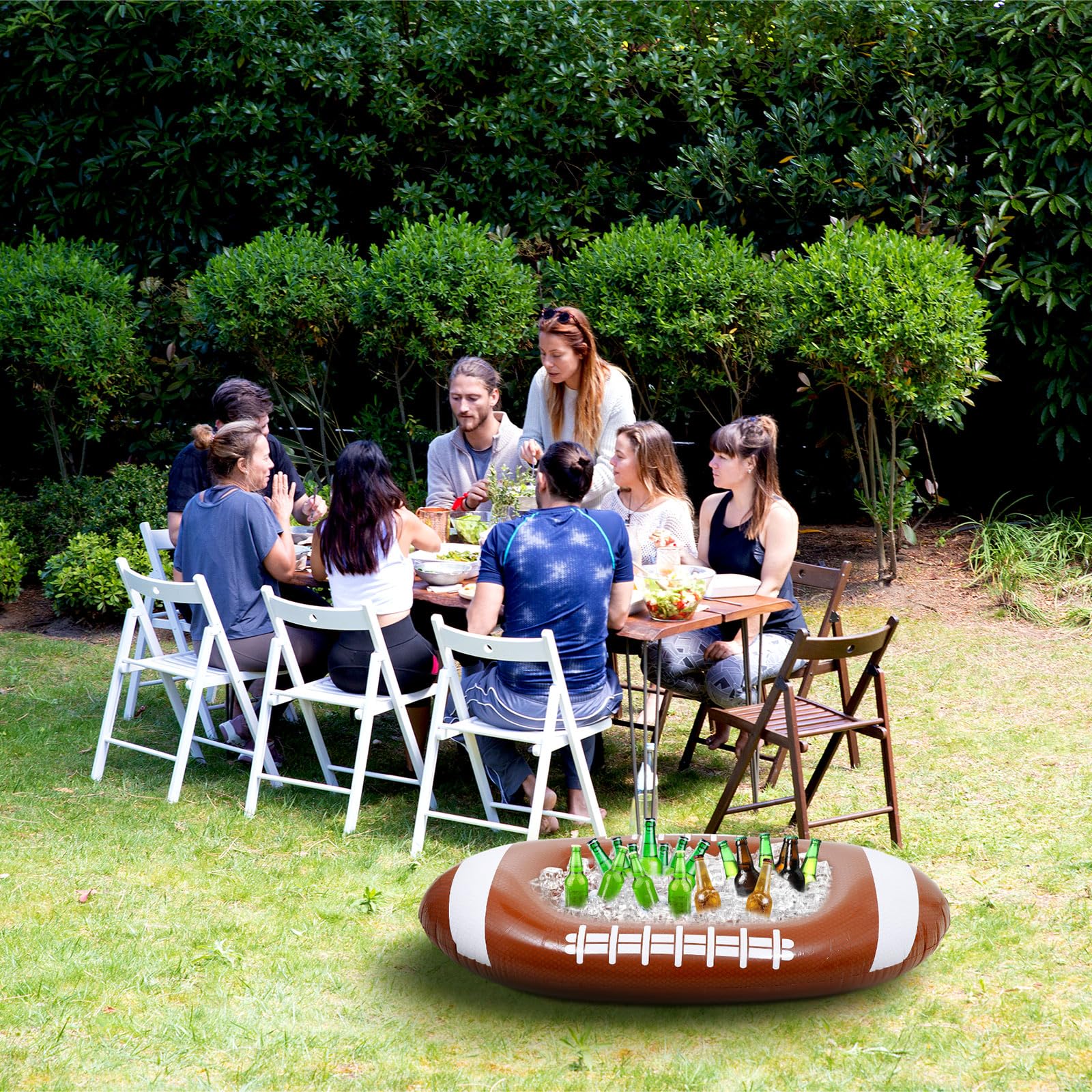 Bencailor 2 Pcs Inflatable Football Cooler for Parties Blow up Drink Rugby Cooler Party Decorations Football Party Supplies Inflatable Ice Bucket for Game Day Picnic Beer — Amazon image 6