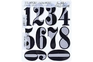 Stampers Anonymous Tim Holtz Numbers Cling Rubber Stamp Set