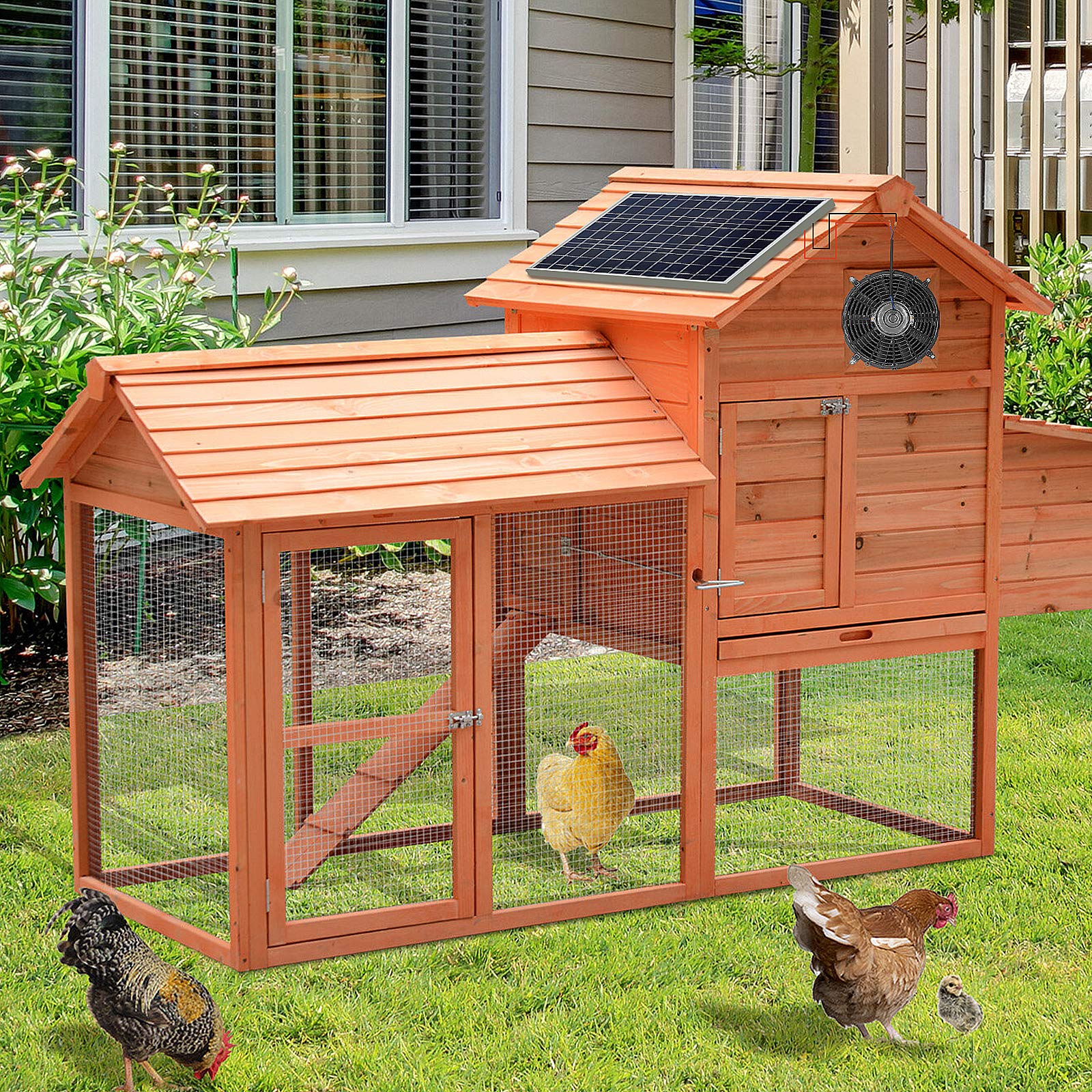 Pumplus Chicken Coop Cooler Fan, 100Watt Solar Panel & 12in Solar