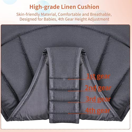 Miniatura 5 de Andador de bebé con doble asa de empuje, caminador plegable de 9 engranajes de altura ajustable con ruedas, andador infantil con almohadillas para