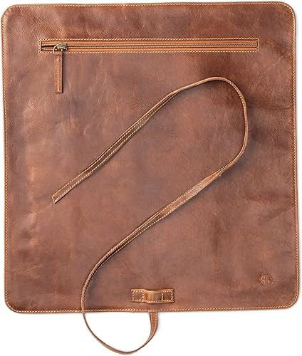 Miniatura 2 de Angus Stoke Bolsa de cuero premium para cuchillos  Almacenamiento y protección para cuchillos de chef, 7 ranuras y 1 bolsillo con cremallera, funda