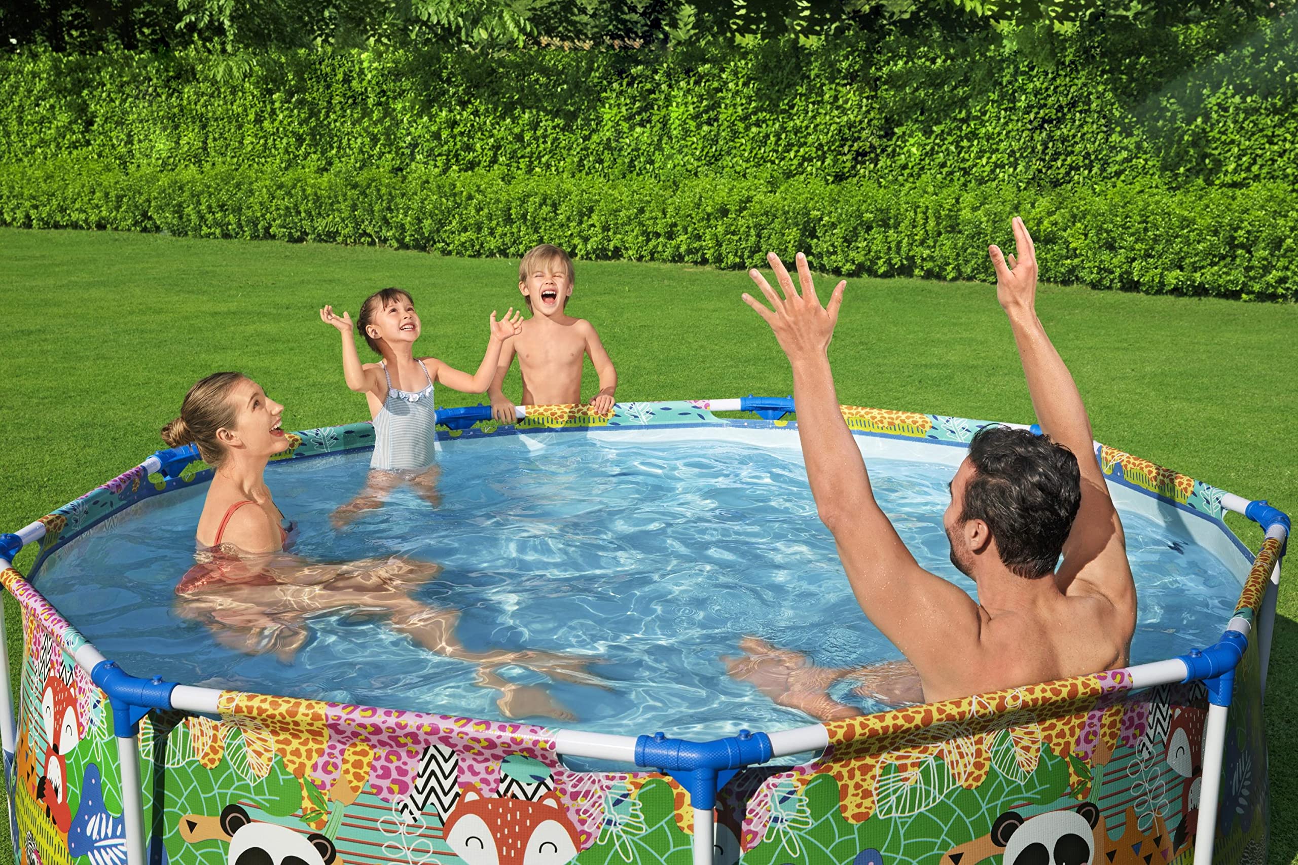 Bestway Steel Pro Frame Pool, 274 x 66 cm, ohne Pumpe, rund, bund, multicolor