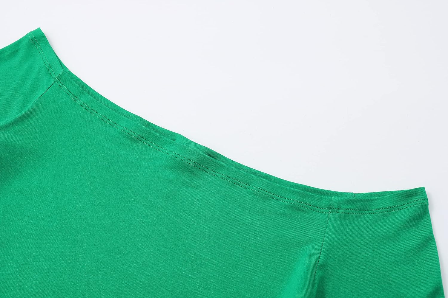 OThread & Co. Women's Off Shoulder 3/4 Sleeve Crop Top Comfy Basic Stretch Layer Shirt - Image 5