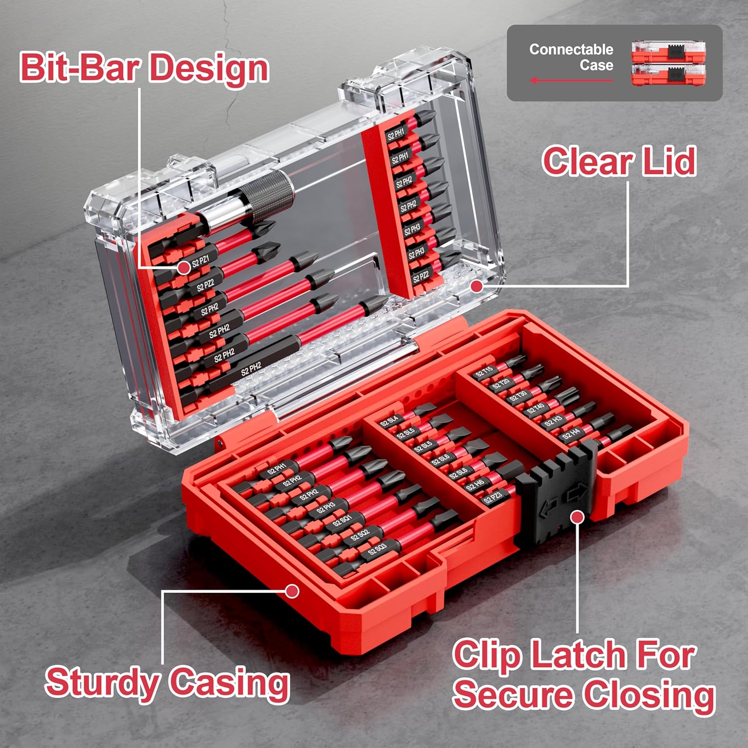 35Pcs Screwdriver Bits Set S2 Steel Screwdriver Impact Kit With a Storage Case, Used for Power Screwdrivers and Electric Drill Drivers - Image 5