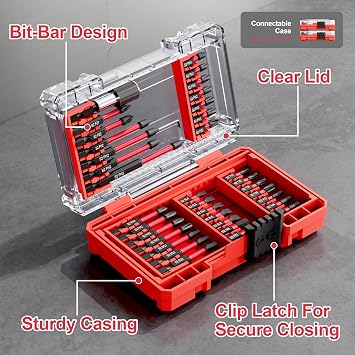 35Pcs Screwdriver Bit Set S2 Steel – Impact Driver and Drill Kit for Power Tools with Storage Case