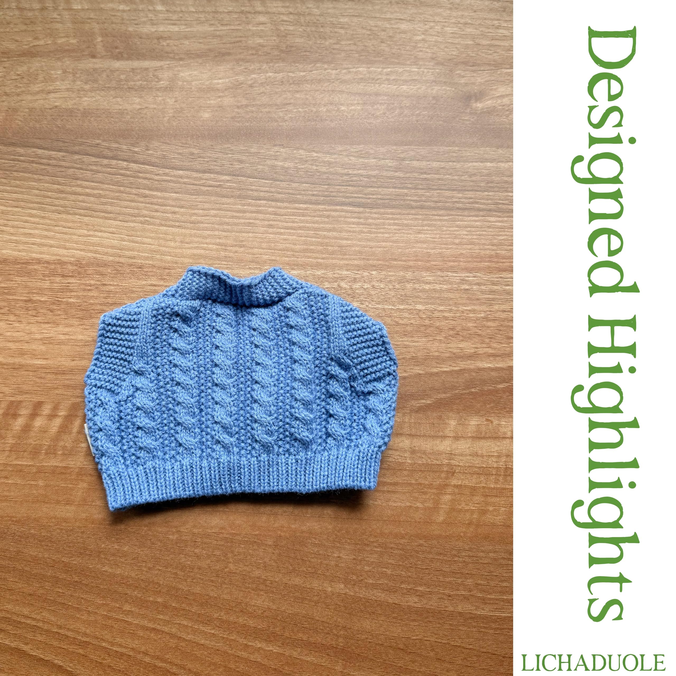 Kleidungsset nur für Plüschtiere (30cm Kleidung teddybär) Blaue Strickjacke Blumenkleid Spitzenclip,Passend für 28cm Hoppie Hase mit Schlappohren Honey Teddybär(Teddybär Nicht enthalten)