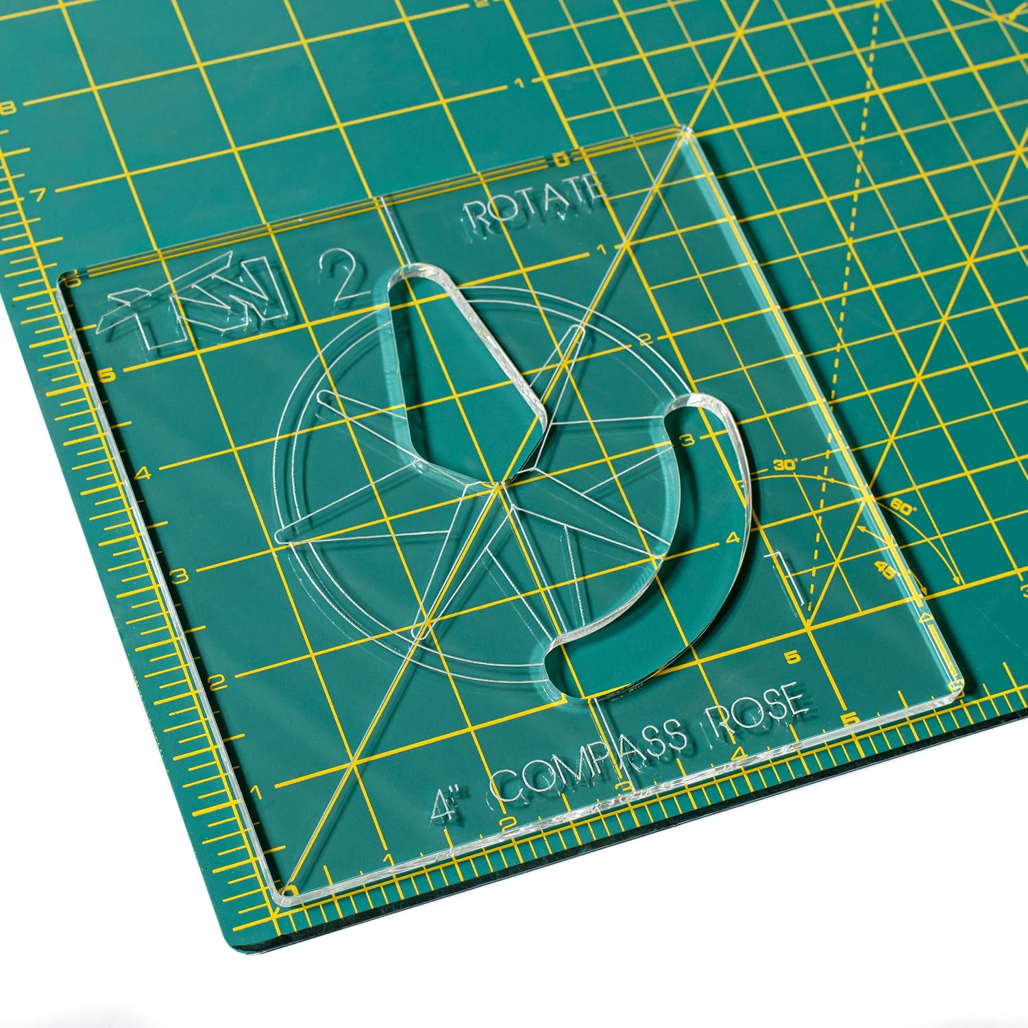 Compass Rose 4" - Acrylic Router Inlay Templates for Precise Wood Inlay Designs by Tarter Woodworking (MLIS) Multiple Layer Inlay System, Guaranteed to Work with Router Inlay kit, Made in USA