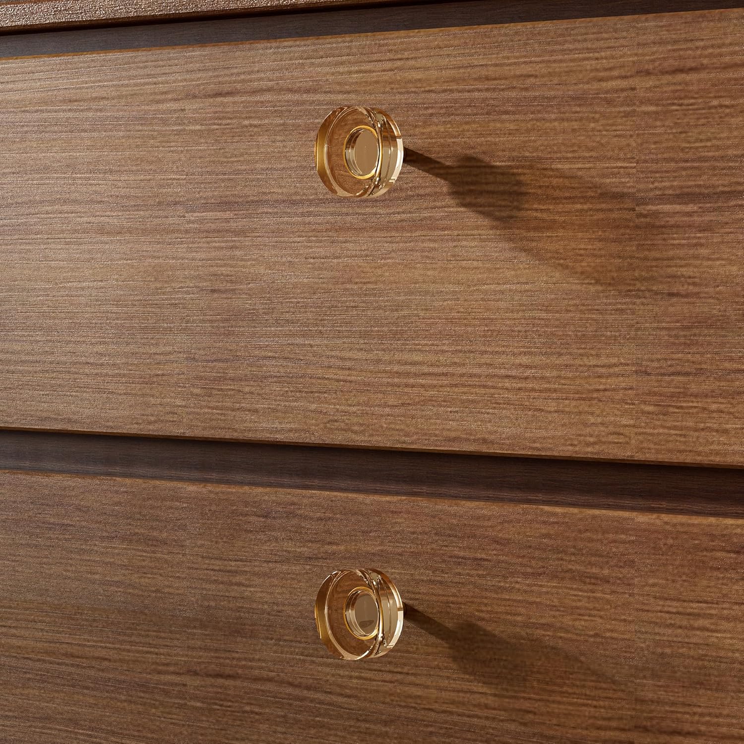 1.38 Inch Champagne Bronze Crystal Cabinet Knobs and Pulls,8 Pack Vintage Round Glass Drawer Knobs for Kitchen Cabinets, Bathroom Vanity, Bedroom Dresser, Closet & Furniture Hardware