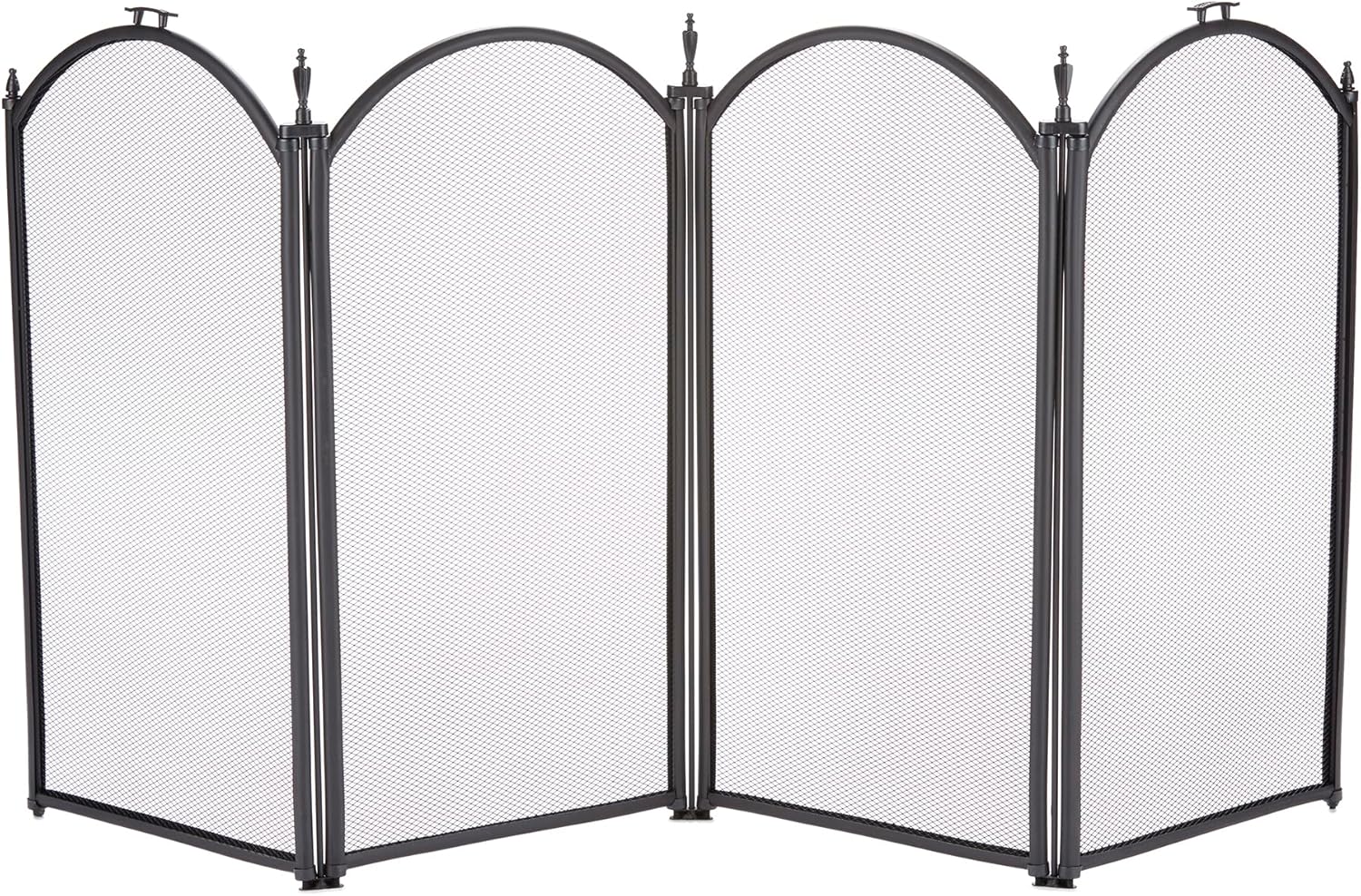 UniFlame Black 4-Fold 25-Inch Fireplace Screen