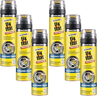 Fix-A-Flat S60430-6PK Aerosol Emergency Flat Tire Repair and Inflator, for Large Tires, Eco-Friendly Formula, Universal Fit for all Cars and Small Trucks/SUVs, 20 oz. (Pack of 6)