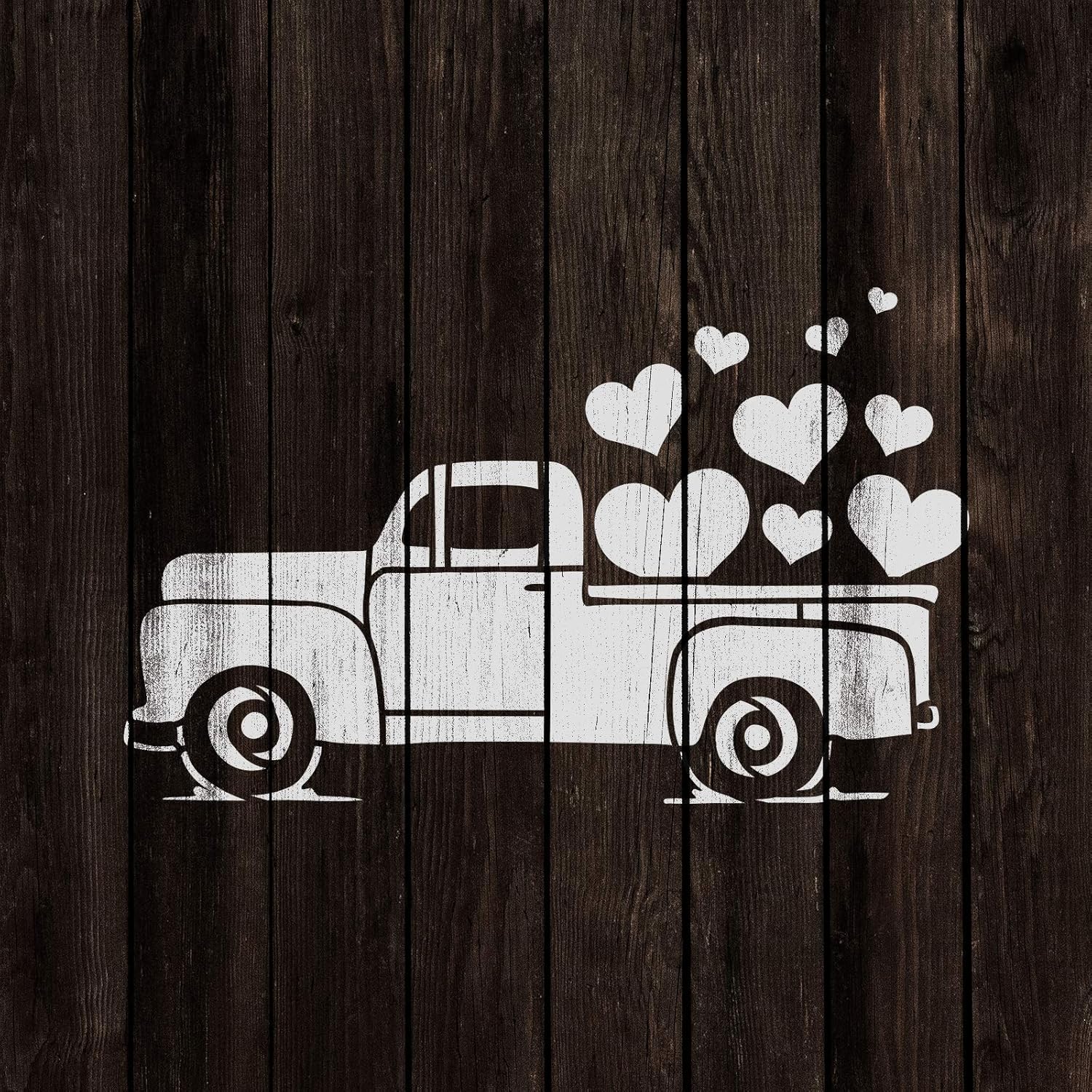 Valentines Truck Stencil - Valentines Craft, Happy Valentines Day Sign, Valentines Outdoor Decorations, Valentines Stencils for Painting On Wood, Valentines Day Table Decor