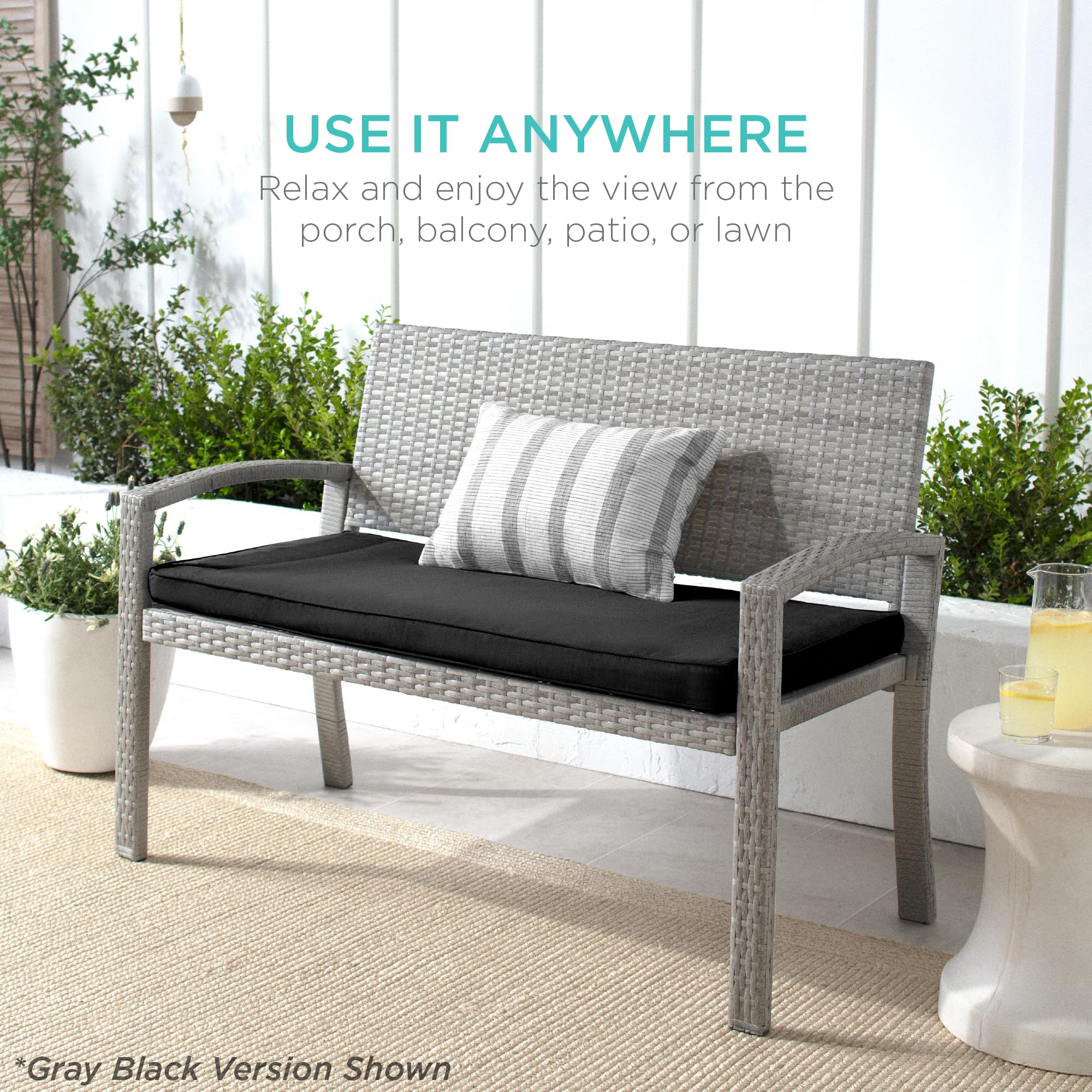 The 5 Garden Benches Worth Setting Out in 2026 2 Best Choice Products Outdoor Bench 2-Person Wicker Garden Patio Benches Seating — product photo