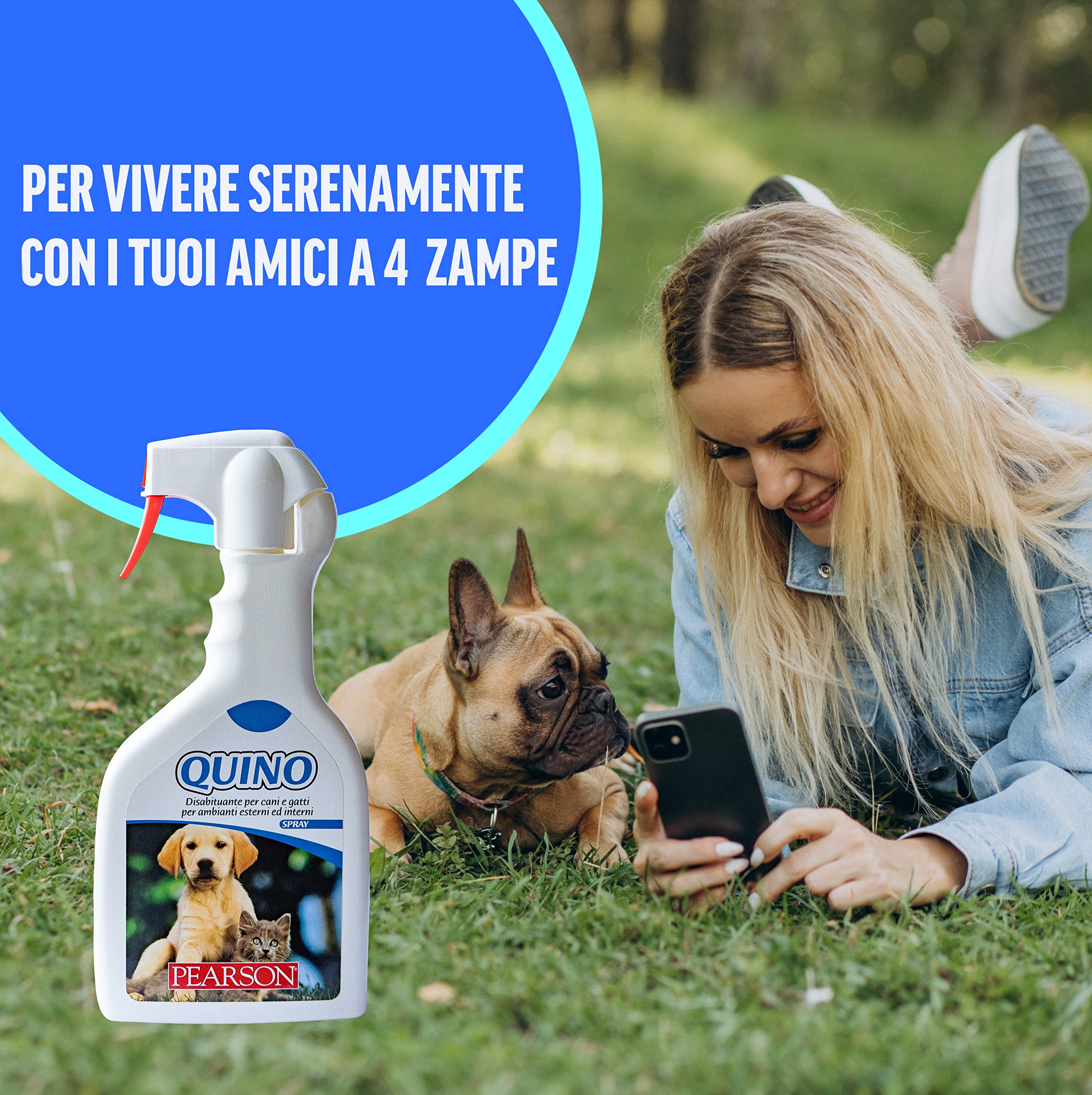 PEARSON Repulsif Chat Exterieur et Intérieur 700ML, Repulsif Chat et Chien, Stop Pipi Chat et Chien, Anti Urine et Anti Marquage Urinaire Chat, Spray Dissuasif Made in Italy