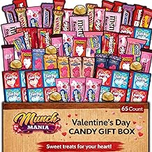 Valentine's Day Candy Gift Box Bulk - Ultimate Valentine Candy &amp; Chocolate Variety Basket Assortment For Her or Him (65 Count) - Stuffers, Party Favors, Classroom Gifts, Decorations - For Men, Women, or Kids