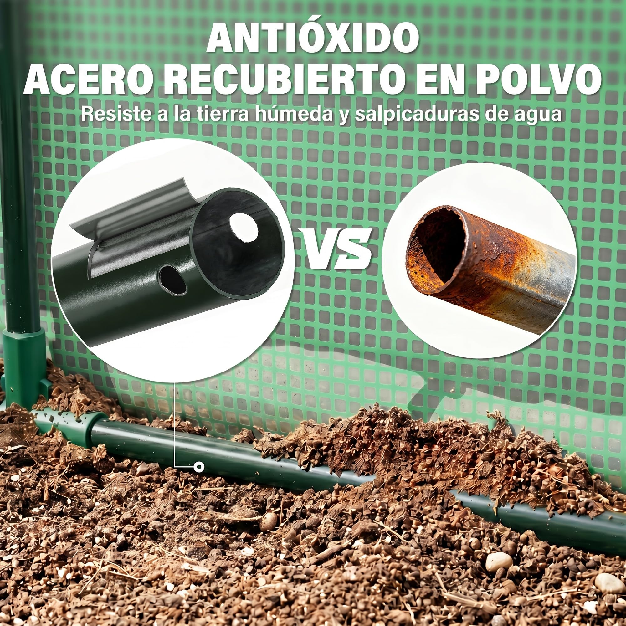 Outsunny Invernadero de Exterior, 200x80x45 cm, Invernadero de Jardín con 4 Ventanas Enrollables de Malla, Marco de Acero y Cubierta de PE 140g/㎡ Anti-UV para Cultivos, Plantas, Flores, Verde