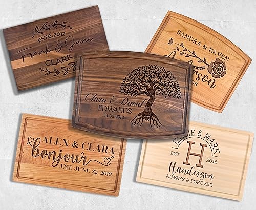 Miniatura 1 de Tabla de cortar personalizada, regalo de boda para parejas, tablas de cortar grabadas personalizadas para parejas
