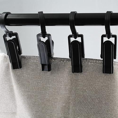 Miniatura 6 de Jiozermi 20 ganchos para lavandería, pasadores de plástico para ropa, clips de suspensión súper fuertes, ganchos giratorios para tienda de ropa,