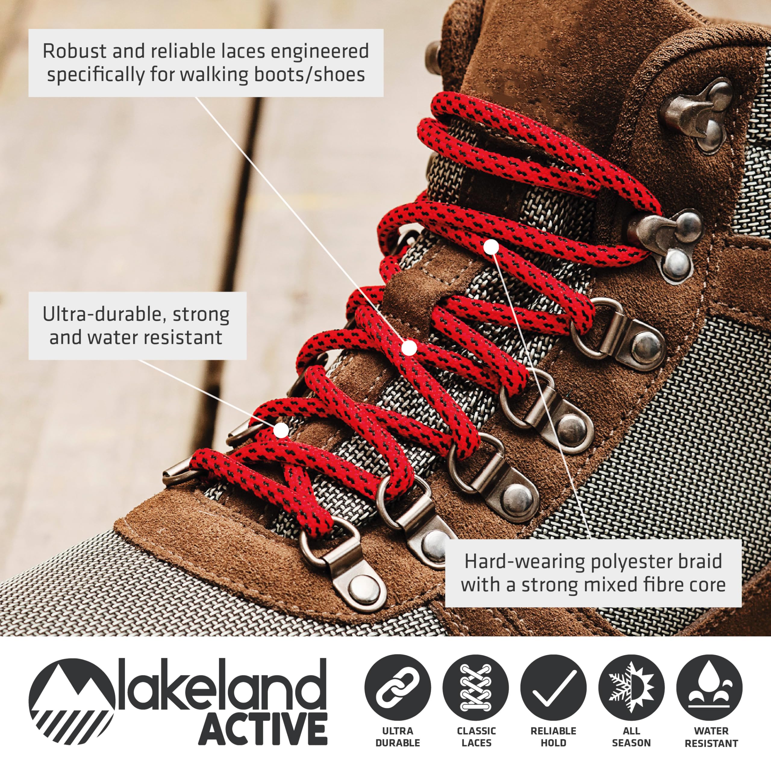 Lakeland Active Grasmoor Strong Round Walking Boot & Shoe Laces - 4
