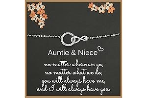 Aunt Niece Infinity Sterling Silver Bracelet | Sentimental Auntie Niece Jewelry Gifts