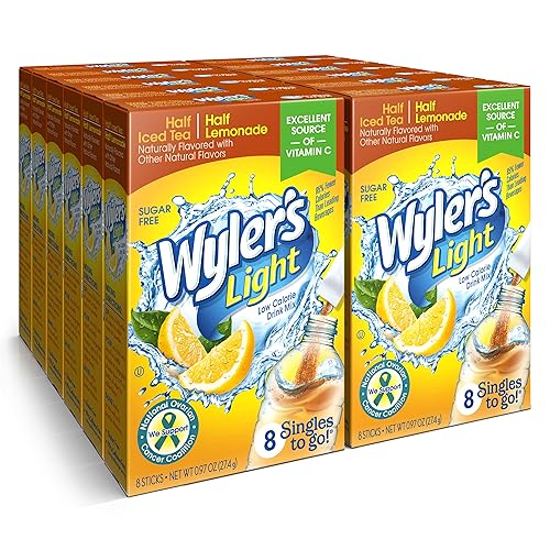 Wylers Light Paquetes individuales de polvo mezcla de bebida de agua 96 porciones individuales Paquete de 12