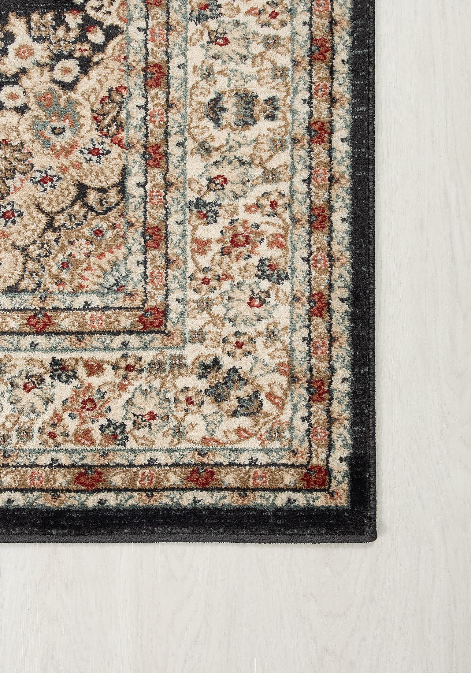 Carpeto Rugs Traditioneller Orientalischer Läufer Flur - Teppichläufer mit Blumen - Kurzflor - Weich Flurläufer für Wohnzimmer, Schlafzimmer - Teppiche - Ja - Beige