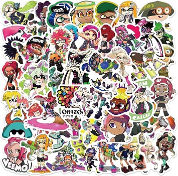 Yangsiw Splatoon Stickers for Teen Water Bottle, 50pcs Cool Shooting Games Decal for Laptop Bike Guitar Luggage Phone Computer Skateboard Splatoon