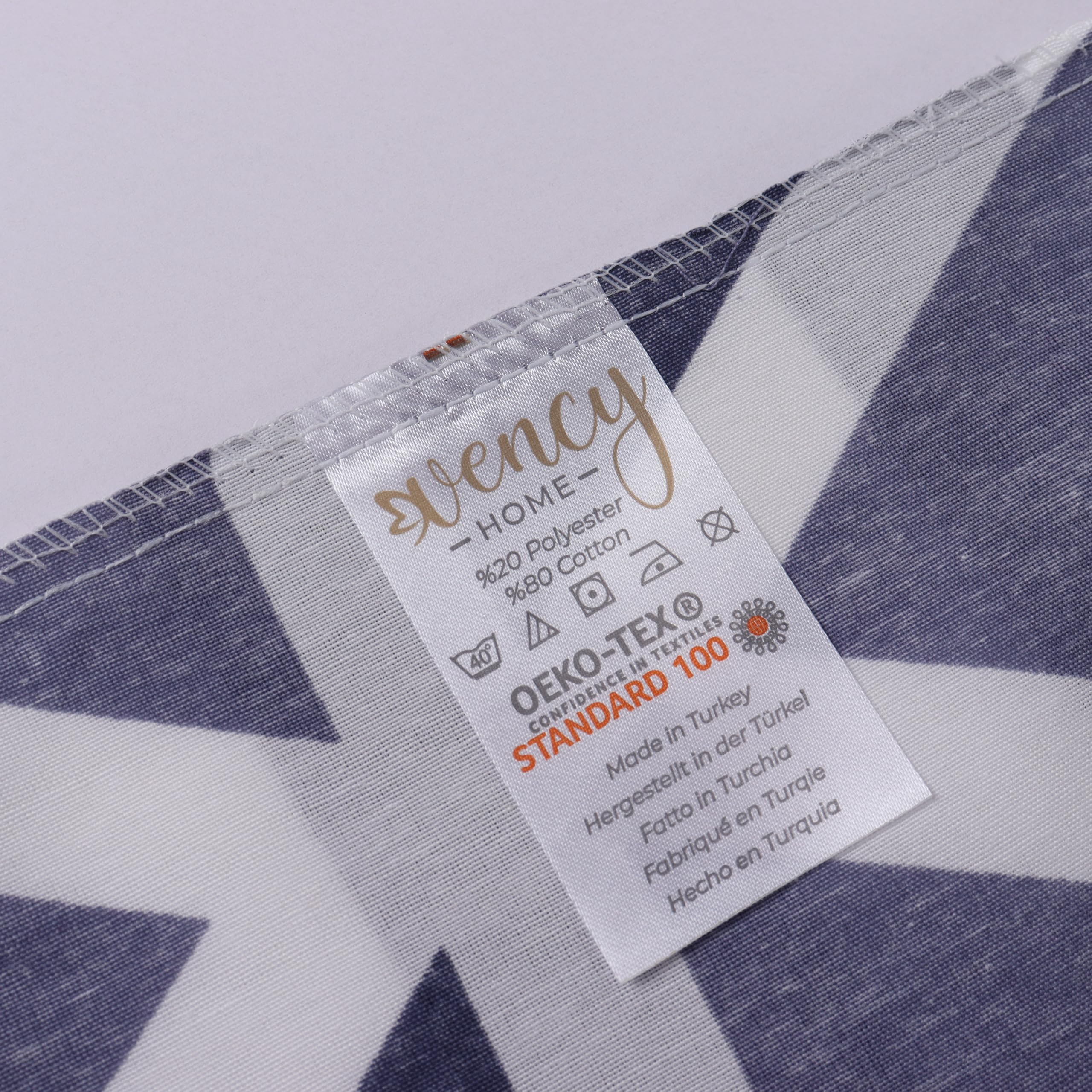 Vency Bettwäsche 135x200 4-Teilig Blau - Oeko-TEX 80% Baumwolle & 20% Polyester, 2X Bettbezug Reißverschluss + 2X Kissenbezug 80x80 Umschlagverschluss, Stripe Modell