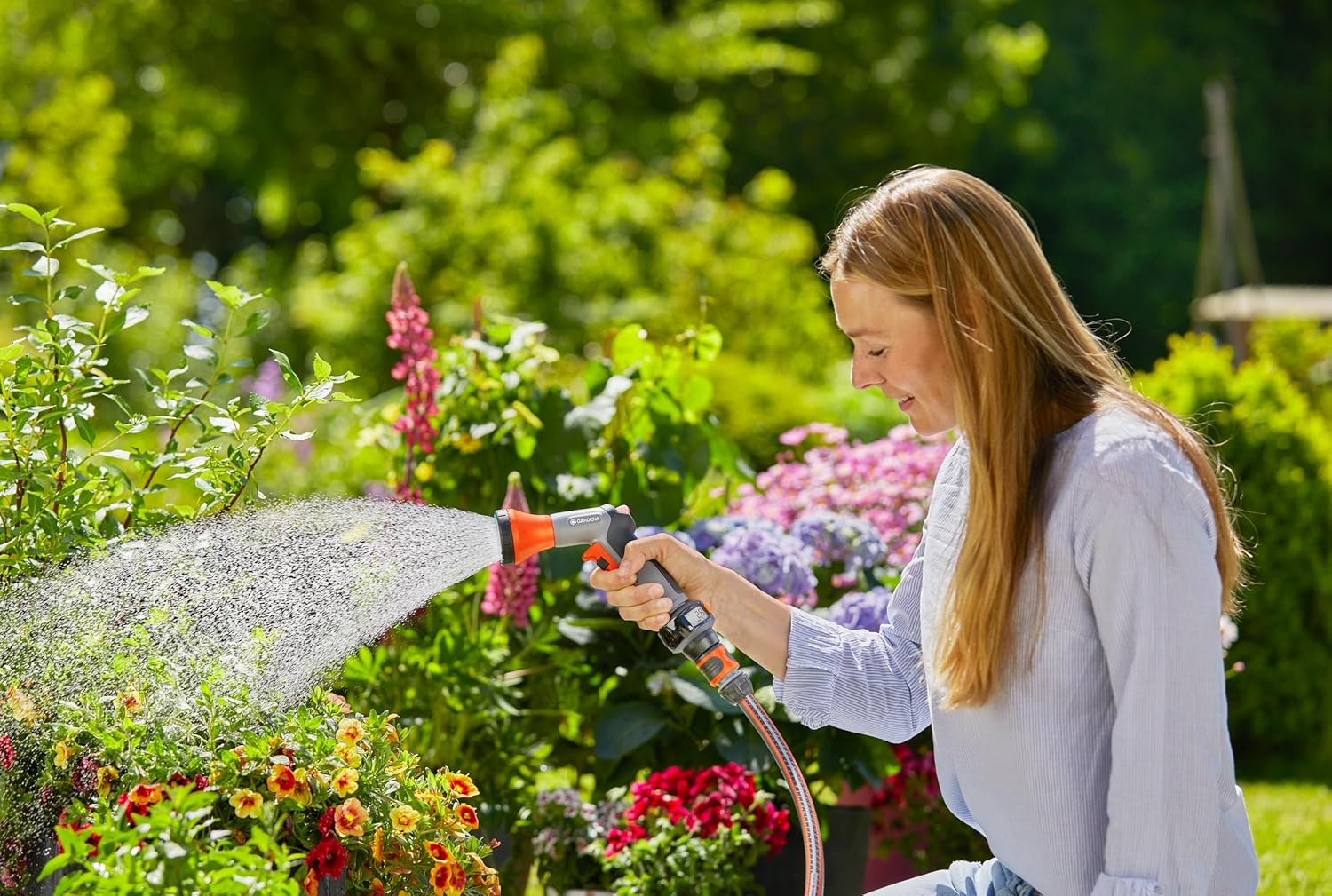 Gardena 18352-20 ugello atomizzatore per Pistola ad Acqua da Giardino Pistola a Spruzzo d'Acqua da Giardino Nero, Grigio, Arancione