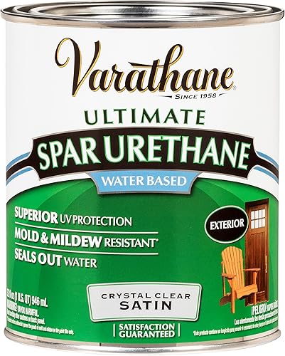 Rust-Oleum Varathane barniz transparente clásico para exteriores de uretano de 32 onzas líquidas a base de agua 250241H