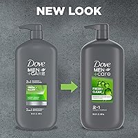 Vista 3 de DOVE MEN + CARE 2 in 1 Shampoo and Conditioner Fresh & Clean for Clean Hair Shampoo and Conditioner for Stronger, Healthy Hair Everyday 31 oz