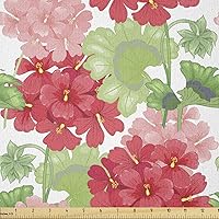 Vista 44 de Ambesonne - Tela de helado por The Yard, deliciosos alimentos fríos de verano en conos estilo Kawaii patrón ilustrado, tela decorativa